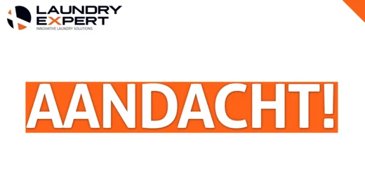 Oranje banner met de tekst "AANDACHT"